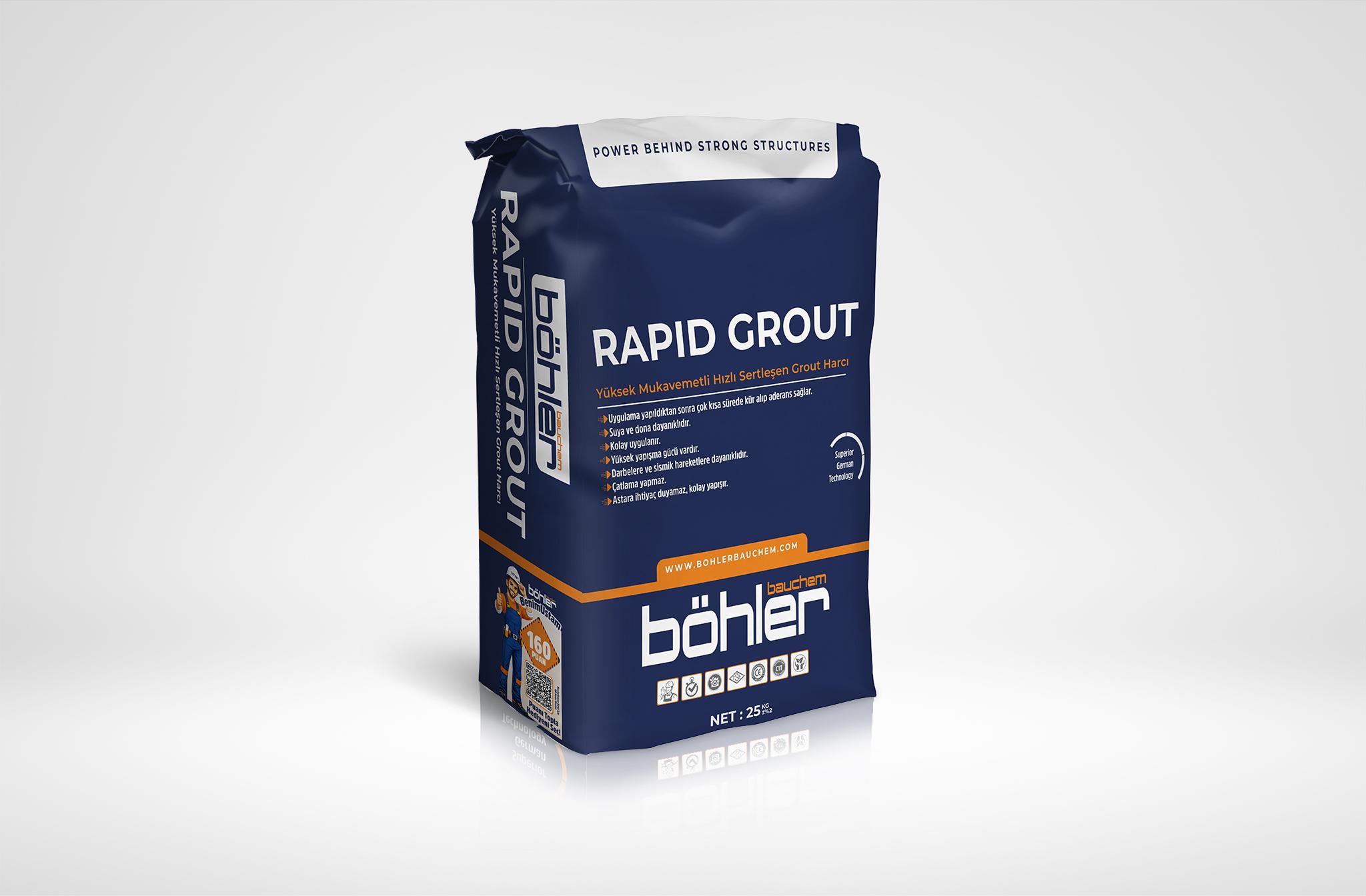 RAPID GROUT Yüksek Mukavemetli Hızlı Sertleşen Grout Harcı